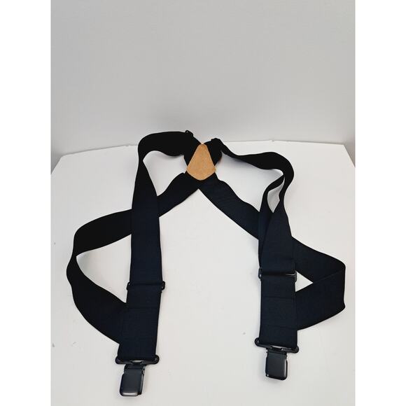 Duluth Trading Co Men's Black Side Clip Suspenders 2" Wide Leather Patch - Picture 1 of 3